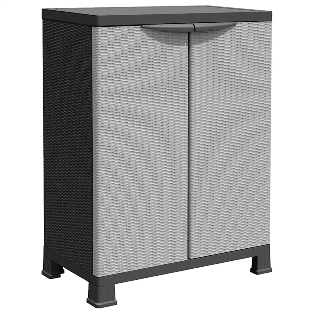 Mobile contenitore in plastica grigia dimensioni 68 x 39 x 92 cm con 2 ante e 2 ripiani design moderno e compatto. Codice articolo: 02_0046944. Dimensioni: 68 x 39 x 92 cm.