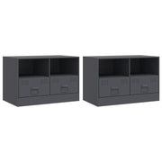 Mobili TV 2 pz | Armadietto TV | Mobile Porta TV Antracite 67x39x44 cm in Acciaio