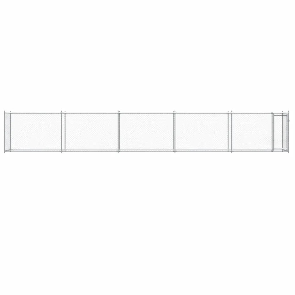 Gabbia per Cani con Porta Grigia 10x2x1,5 m in Acciaio Zincato 3209581