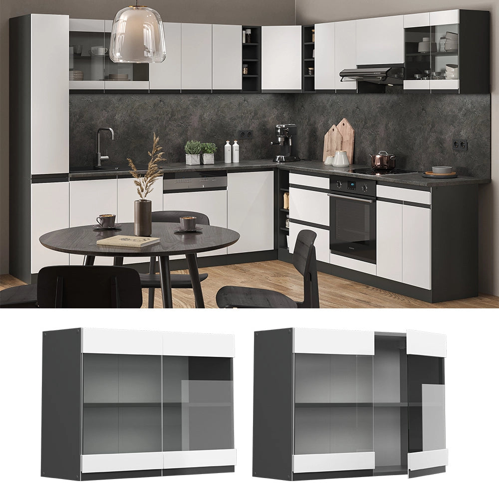 Vicco Mobile alto Bianco 80 cm Forma a J