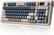 Tastiera RGB wireless per desktop, giochi PC, videogiochi e schermi illuminati (blu scuro).