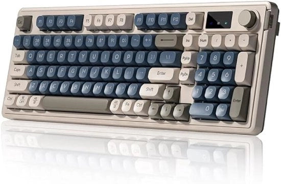 Tastiera RGB wireless per desktop, giochi PC, videogiochi e schermi illuminati (blu scuro).