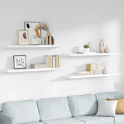 Scaffali a Parete 4 pz Bianco Lucido 120x23,5x3,8 cm in MDF cod mxl 33743