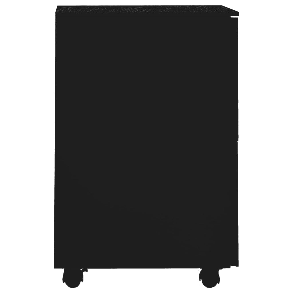 Schedario Mobile Nero 39x45x67 cm in Acciaio