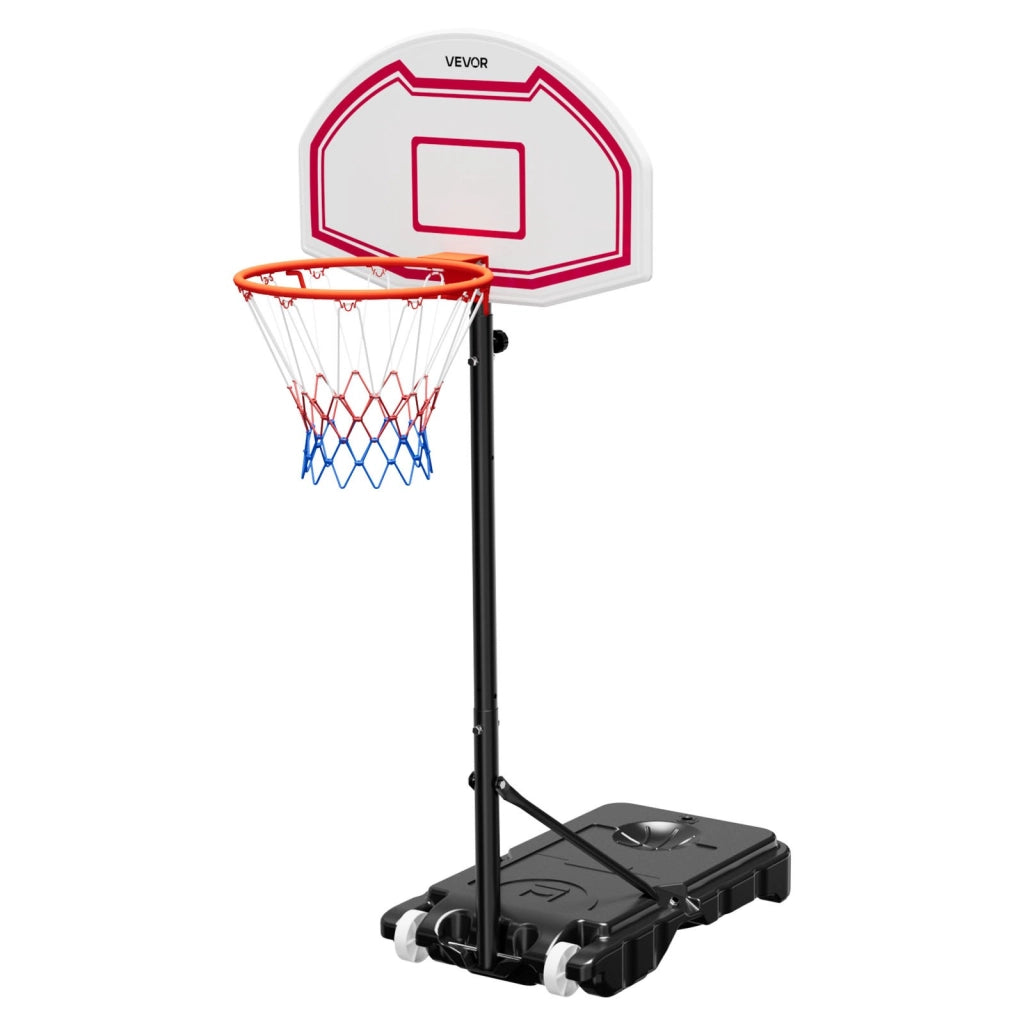 Canestro da Basket da Esterno Regolabile da 1,6 a 2,1 m con Ruote e Tabellone 711,2 mm X018 per Giardino e Cortile