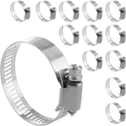 Set di 12 clip per tubi in acciaio inossidabile, regolabile da 21-38 mm (7/8" - 1-1/2"), adatto per condotti di carburante, utilizzato nell'industria automobilistica e meccanica.