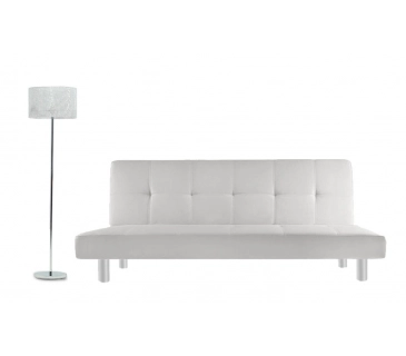 Divano letto 3 posti, reclinabile in ecopelle bianco 180x92cm Sicorage Soffy