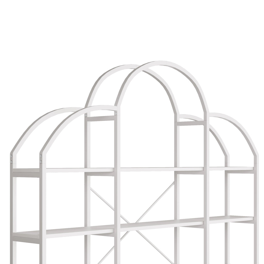 Scaffale con 5 Ripiani Contenitivi; Decorazione a Nuvola; Struttura in MDF e Metallo; Bianco; 170 × 26 × 190 cm