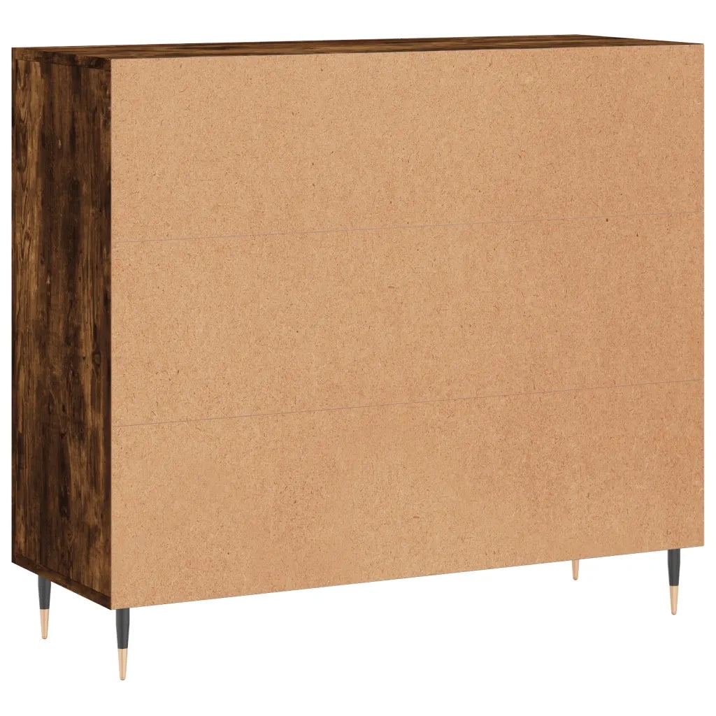 Credenza | Madia | Buffet da pranzo | Armadio da pranzo Rovere Fumo 90x34x80 cm in Legno Multistrato