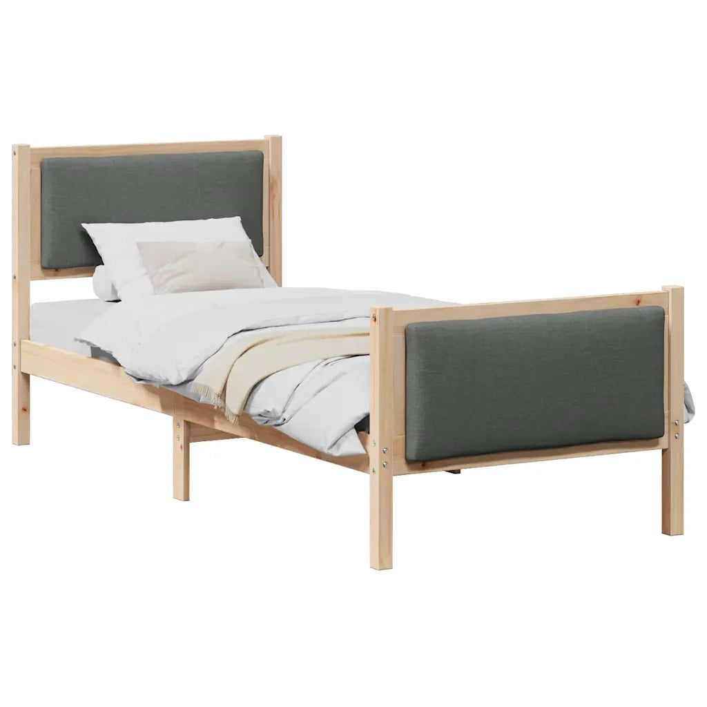 Struttura del letto Grigio scuro 75 x 190 cm Tessuto