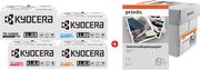 ORIGINAL Kyocera Value Pack nero / ciano / magenta / giallo / Bianco TK-5480 MCVP + Prindo Universal Papier 2500 Blatt ~5000 Seiten