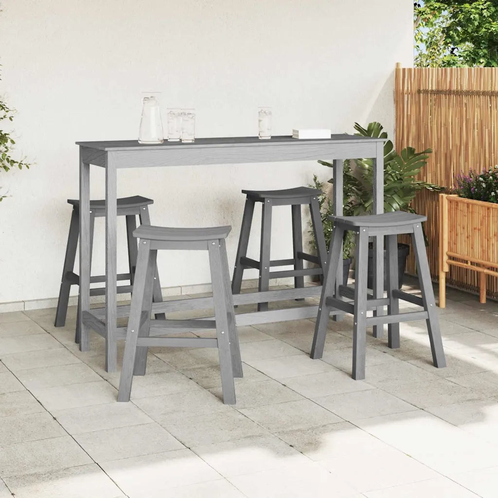 Set Bar da Giardino 4 pcs Grigio chiaro HDPE 3335806