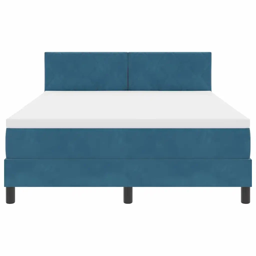 Letto a molle con testiera Blu Scuro 140 x 190 cm Velluto 3339240