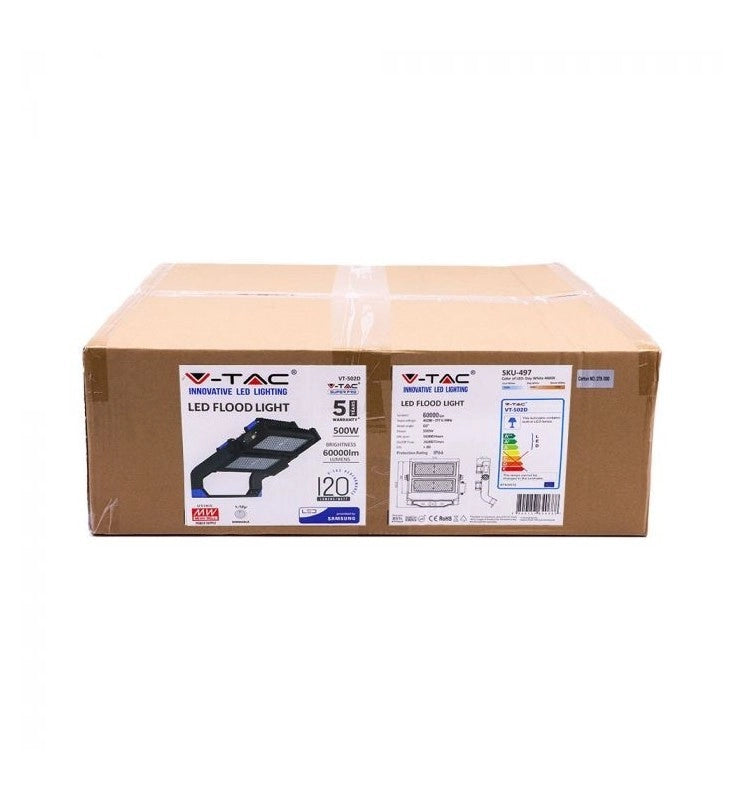 V-TAC SUPER PRO VT-502D FARO LED 60° A++ 500W SMD DIMMERABILE CHIP SAMSUNG Luce Naturale 4000k 60000lm IP66 - V-TAC
