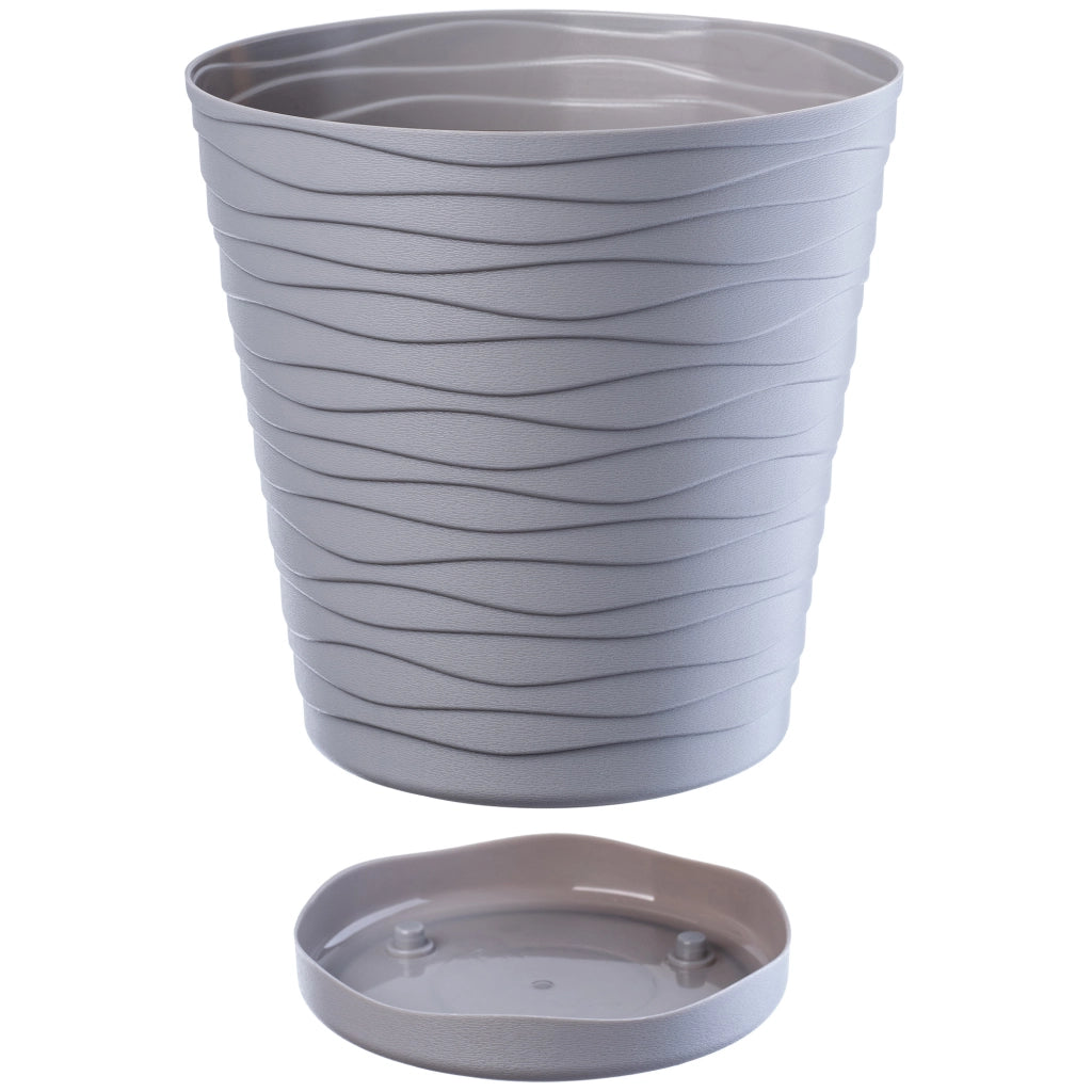 Vaso da fiori KADAX da 30 cm, con coperchio in plastica e supporto.
