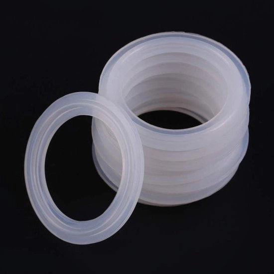 10 pezzi di sigillante in silicone 2 pollici di tri-clamp sigillante 1,5 mm 1 pezzo di anello di sigillatura 2 pezzi di anelli di sigillatura Sanitario beccuccio di silicone sigillante anello di sigillatura