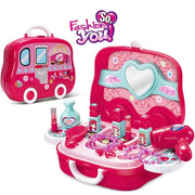 Trade Shop - Valigetta Centro Bellezza Fashion Per Bambine Giocattolo Con Accessori Portatile -
