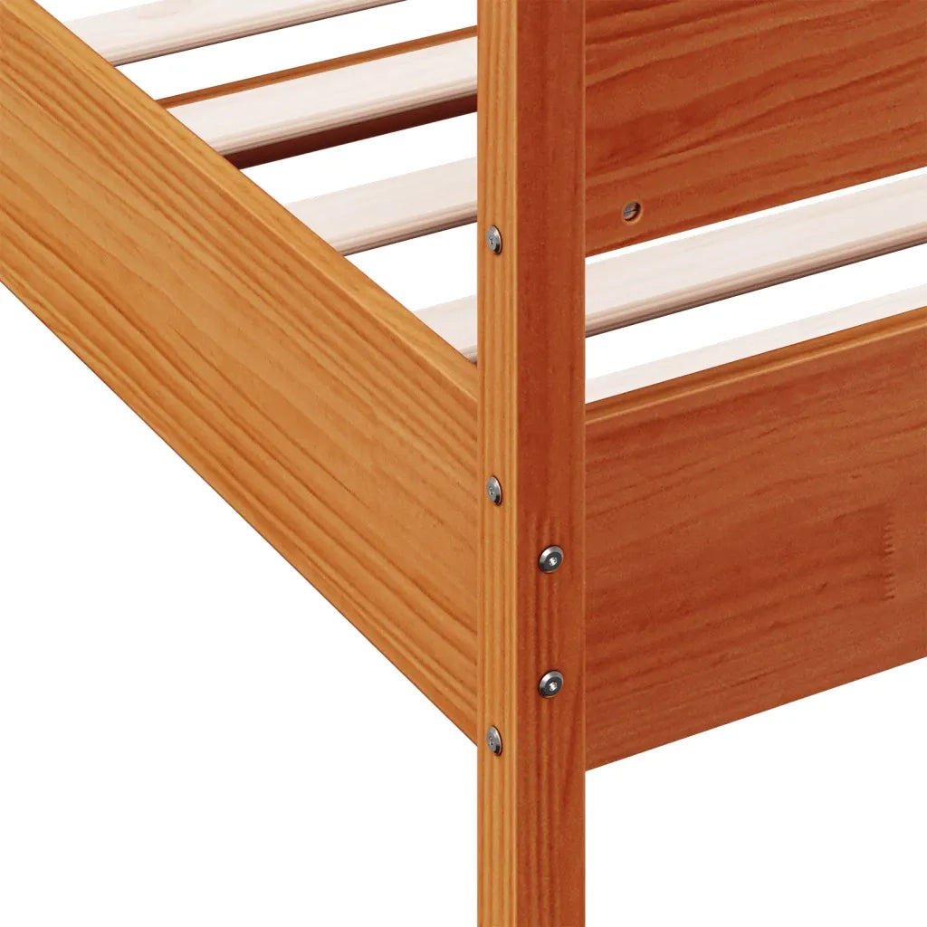 Letto senza Materasso Marrone Cera 90x190 cm in Legno di Pino 3216404