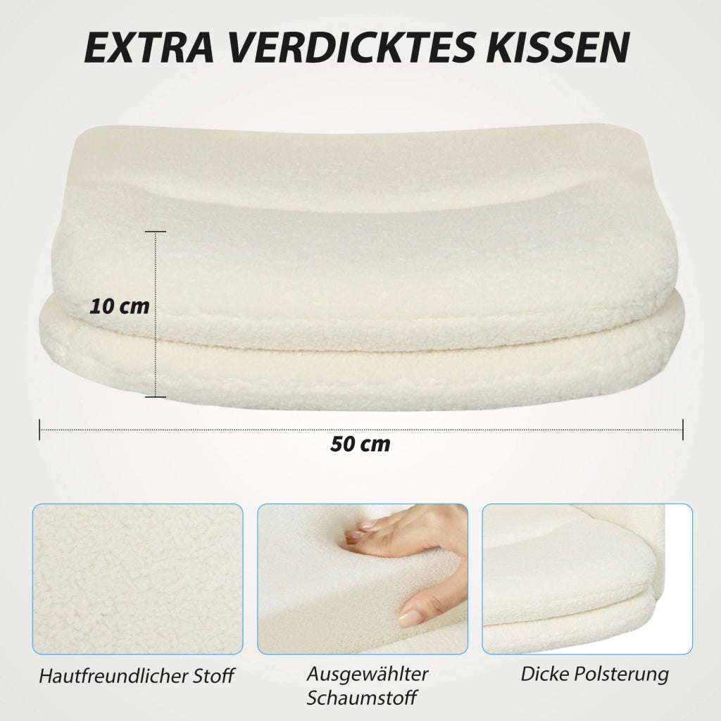 Sedia da ufficio girevole con braccioli ¨C Xylo ¨C tessuto crema con ruote