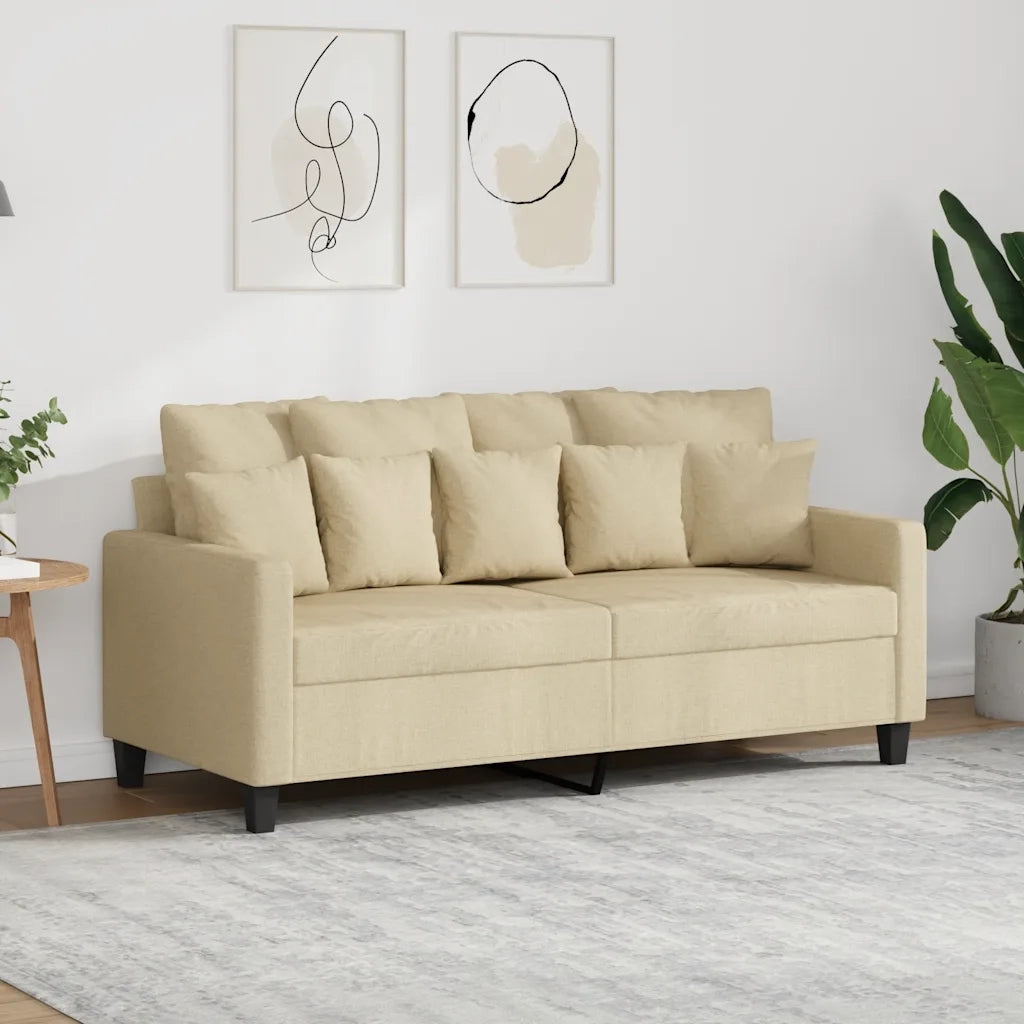 Divano a 2 Posti-Sofa 2 Posti Crema 140 cm in Tessuto 376651
