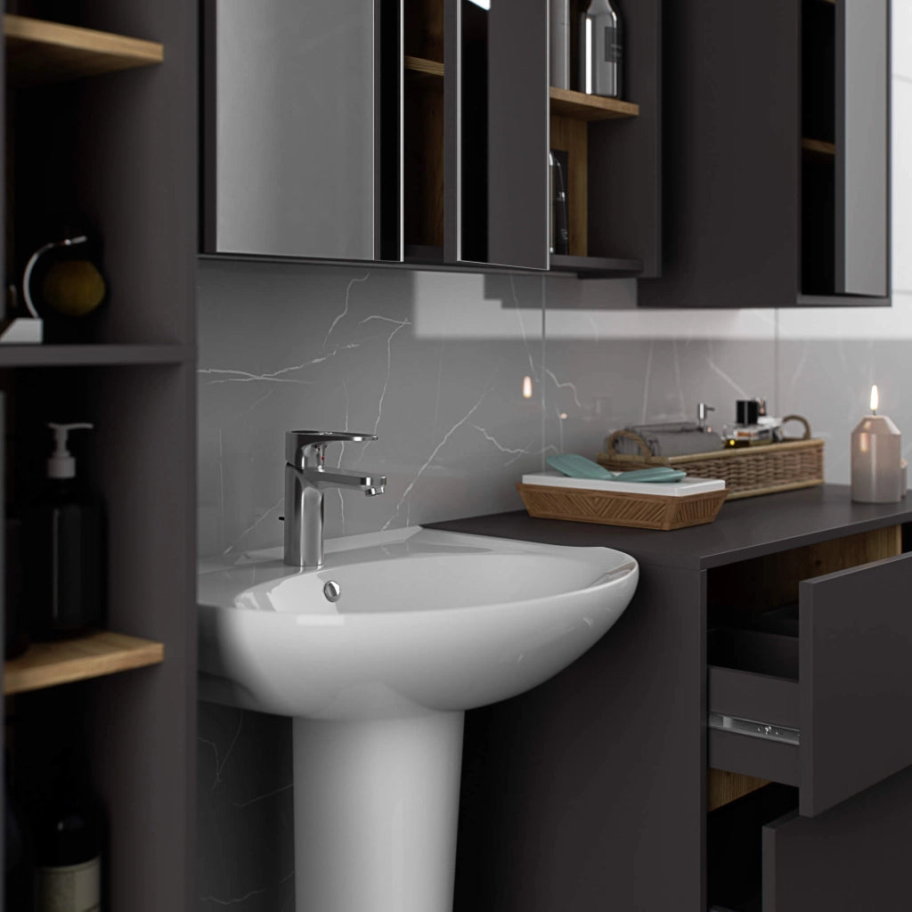 Mobile bagno sospeso senza lavabo VAMI Grigio Grafite, Rovere Artisan 90 cm 2 cassetti 90x45,5x60 cm