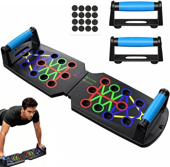 Pannello di sollevamento 14 in 1 - Sollevamento a spinta - Barra di sollevamento portatile - Allenamento di forza - Esercizi a casa - Allenamento muscolare professionale