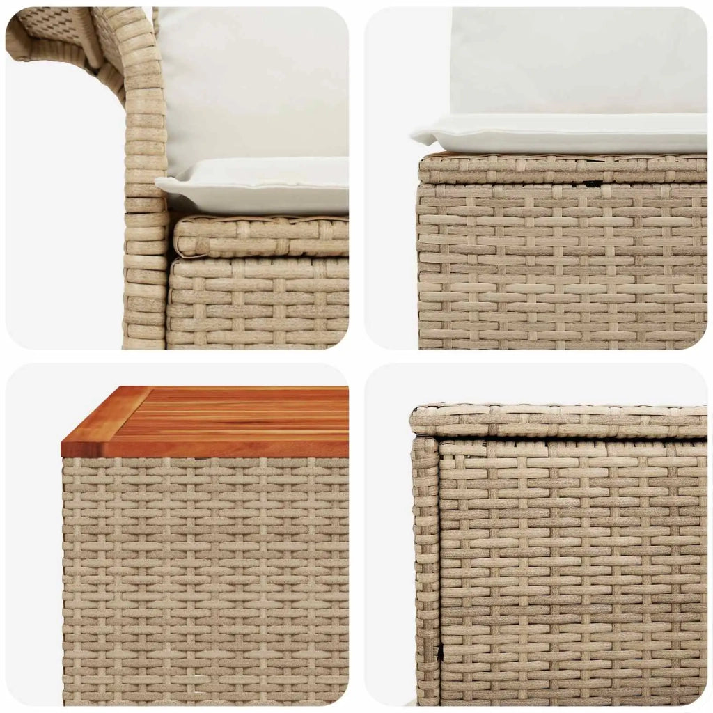 Set di divani 8 pz Beige e Bianco Crema 3448018