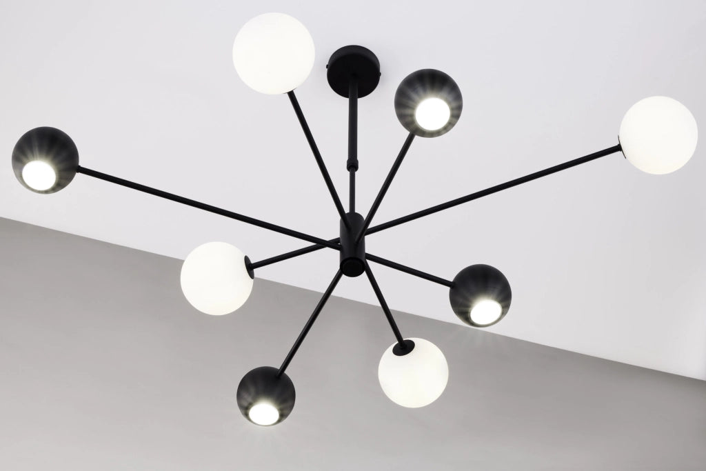 Lampada a sospensione MOKA nera 8 luci G9/GU10 Jupiter