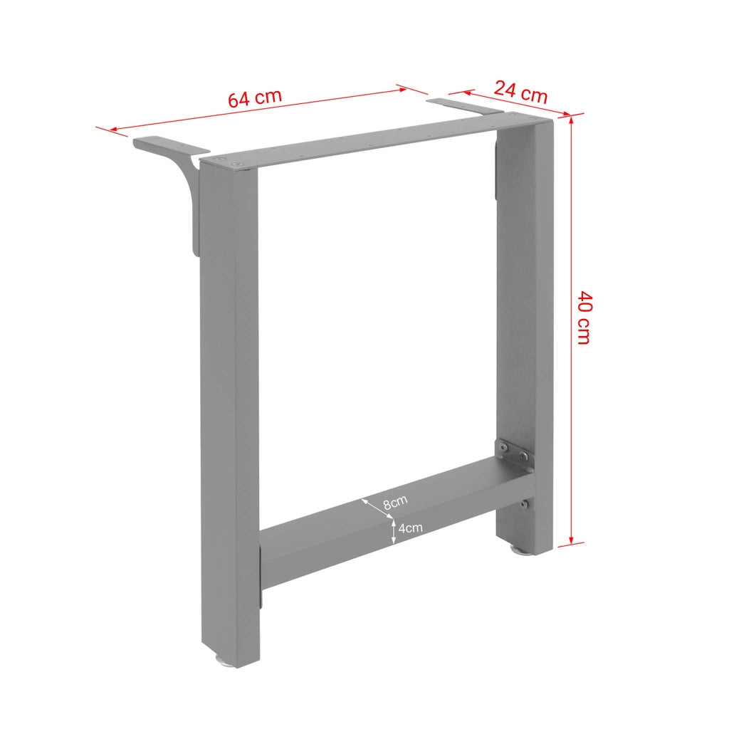 Sottostruttura per tavolini 640x240x400 mm verniciatura a polvere grigio base tavolino