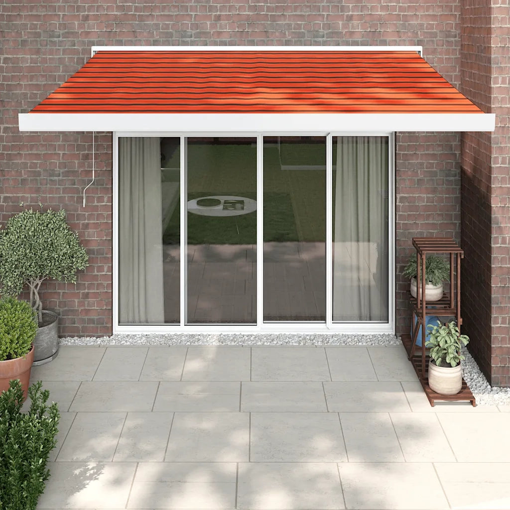 Tenda Retrattile Arancione Marrone 3,5x2,5m Tessuto e Alluminio 3154592