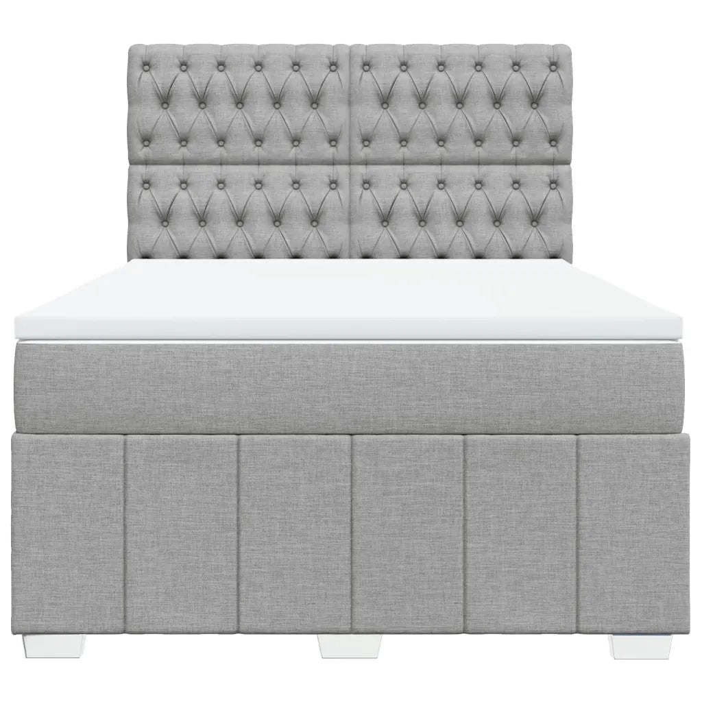 Giroletto a Molle con Materasso Grigio Chiaro 140x200cm Tessuto