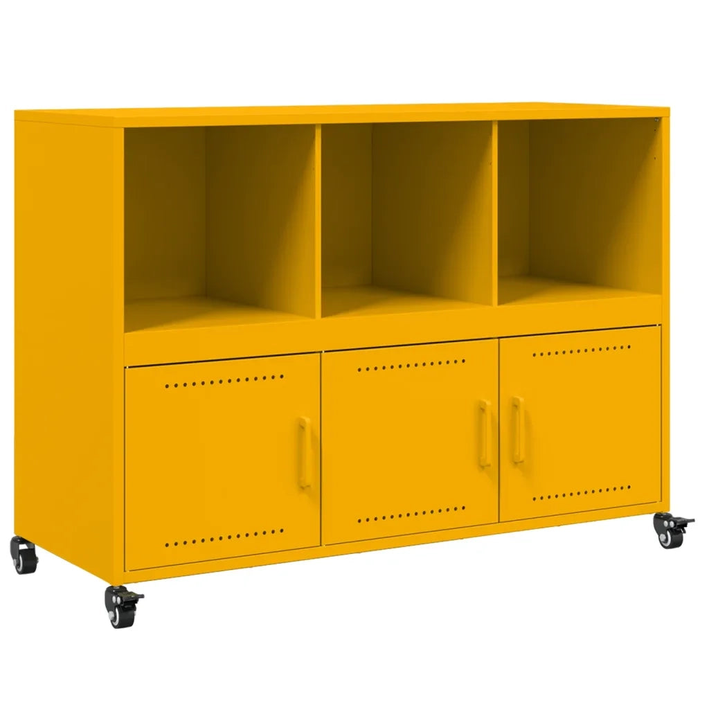 Credenza Giallo Senape 100,5x39x72 cm in Acciaio 846737