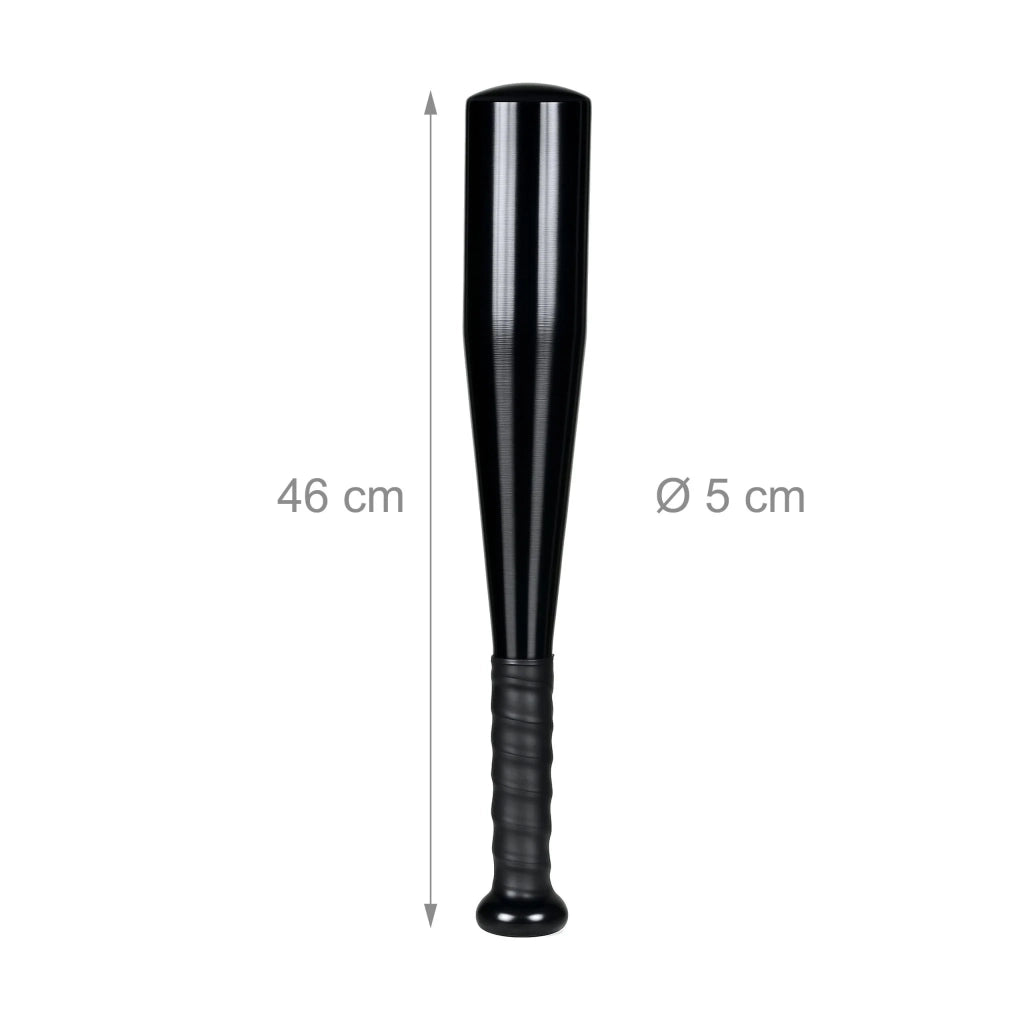 Mazza da baseball leggera per tempo libero all'aperto 46 x 5 cm rivestimento antiscivolo in alluminio nero 13_0017134