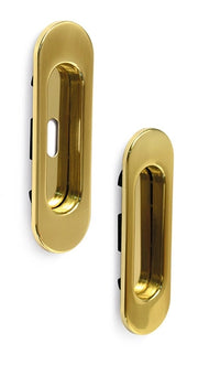 MANIGLIA OVALE PORTA SCORR C/FORO E SENZA  ORO L- 1,0 pz