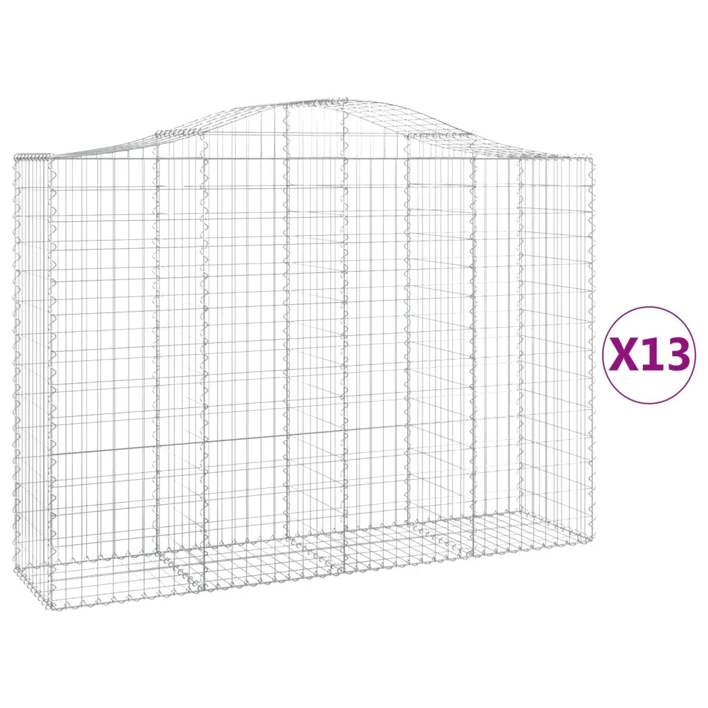 Cesti Gabbioni ad Arco 13 pz 200x50x140/160 cm Ferro Zincatocod mxl 99984
