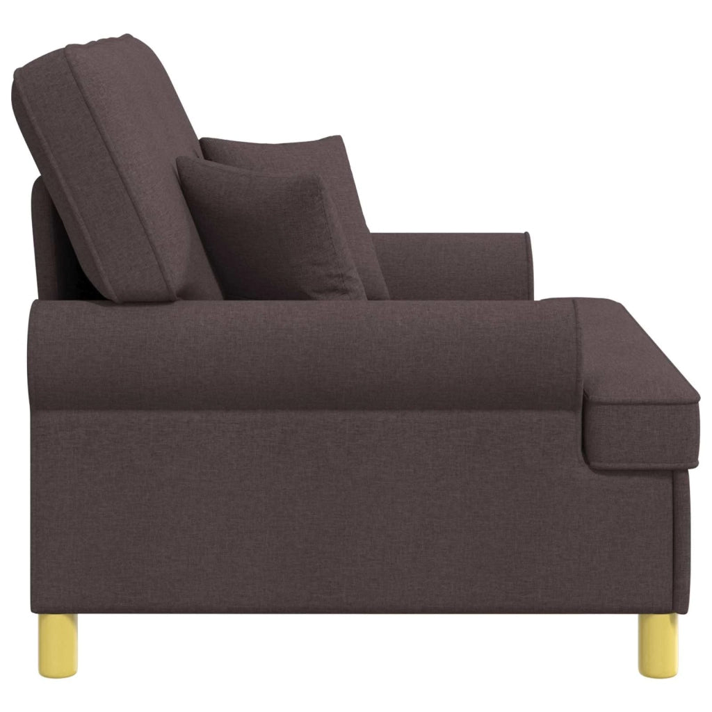 Poltrona con cuscini Marrone Scuro Tessuto 42043508