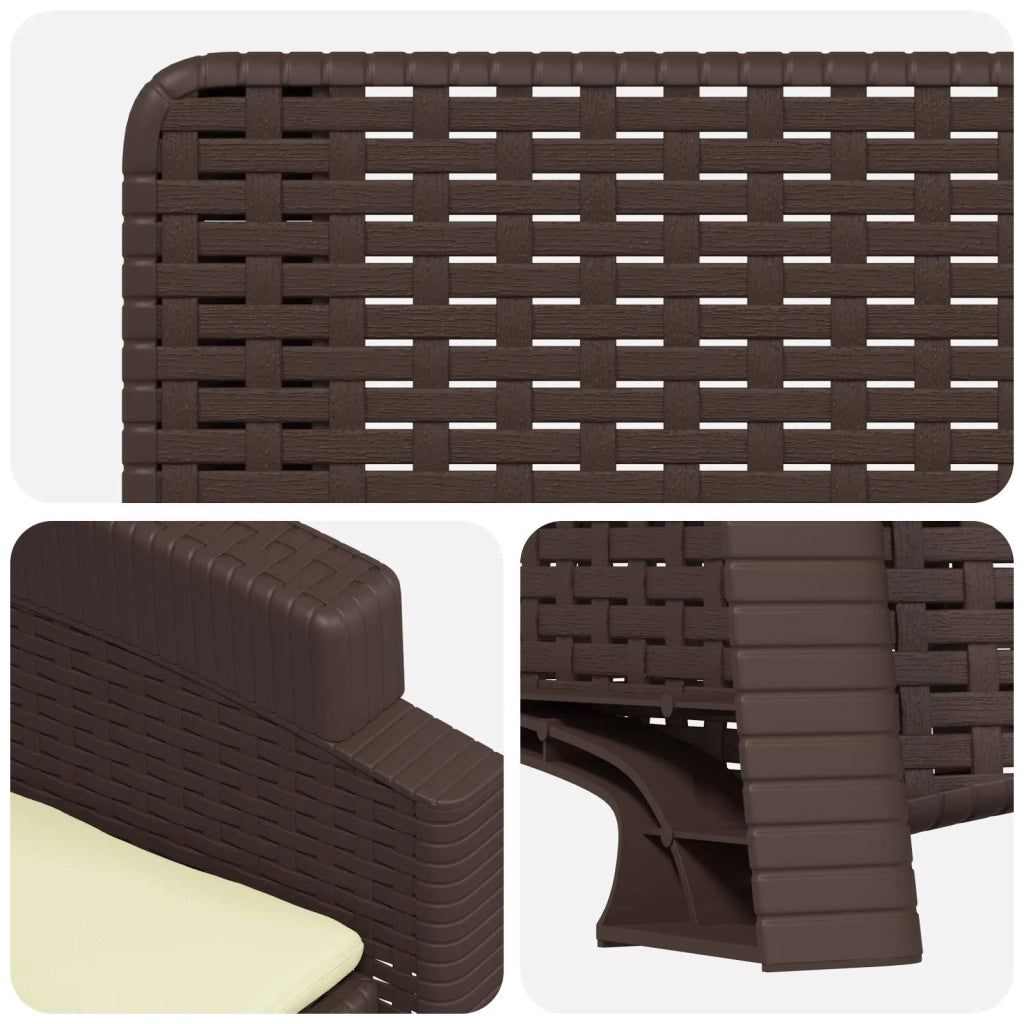 Sedia da giardino reclinabile effetto rattan 2 pz PP 8012020
