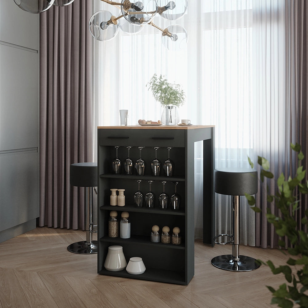 Vicco tavolo bar con sgabelli Antracite 67 x 100 cm con 2 sgabelli da bar