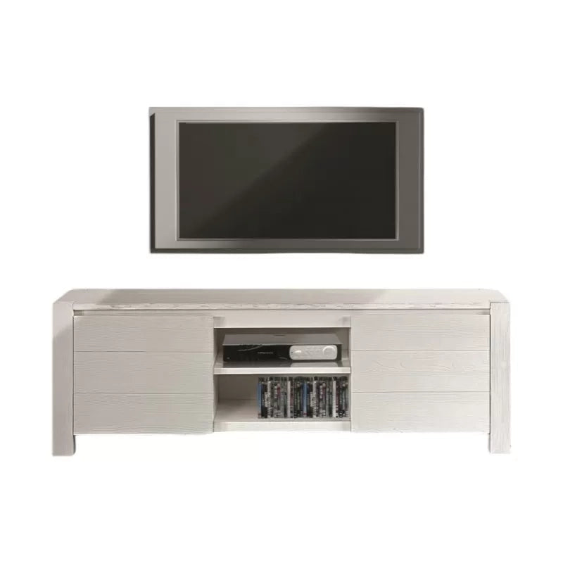Mobile porta tv in legno abete bianco spazzolato 165x45 h.55 (649) - Mobili 2G