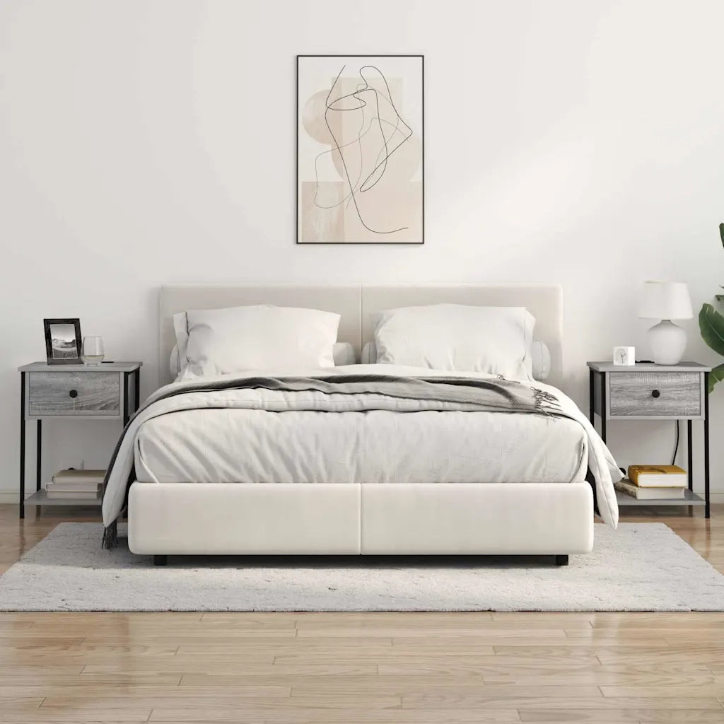 Set di 2 Comodini | Armadio da Notte | Mobiletto da notte Grigio Sonoma 42 x 41 x 56 cm