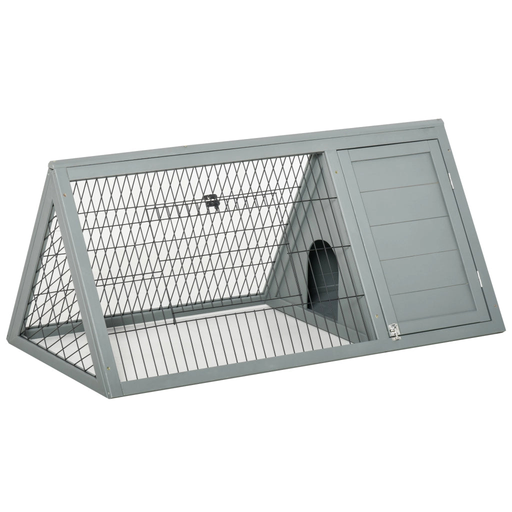 Gabbia per conigli esterno legno pino ¨C zephmum ¨C 116x62x52 cm grigio