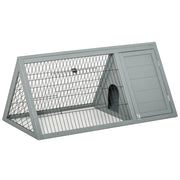 Gabbia per conigli esterno legno pino ¨C zephmum ¨C 116x62x52 cm grigio