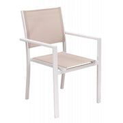 SEDIA SUPER WHITE IN ALLUMINIO CON SEDUTE IN TEXTILENE