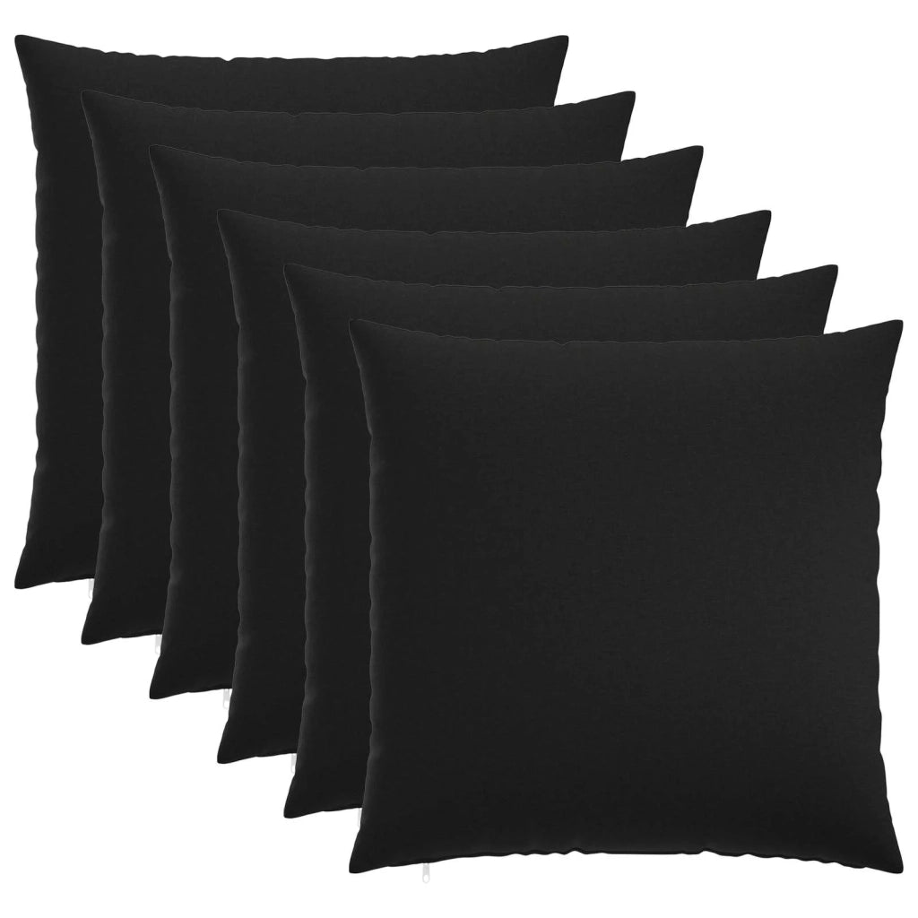 Federa 6 pz HEERLEN Nero 70 x 70 cm Tessuto 913170