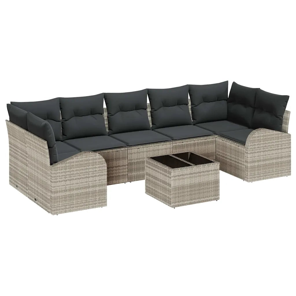 vidaXL Set Divano da Giardino 8 pcs Grigio chiaro e grigio scuro