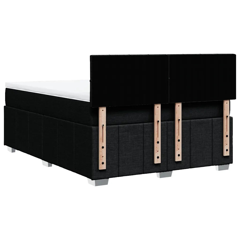 Giroletto a Molle con Materasso Nero 140x190 cm in Tessuto