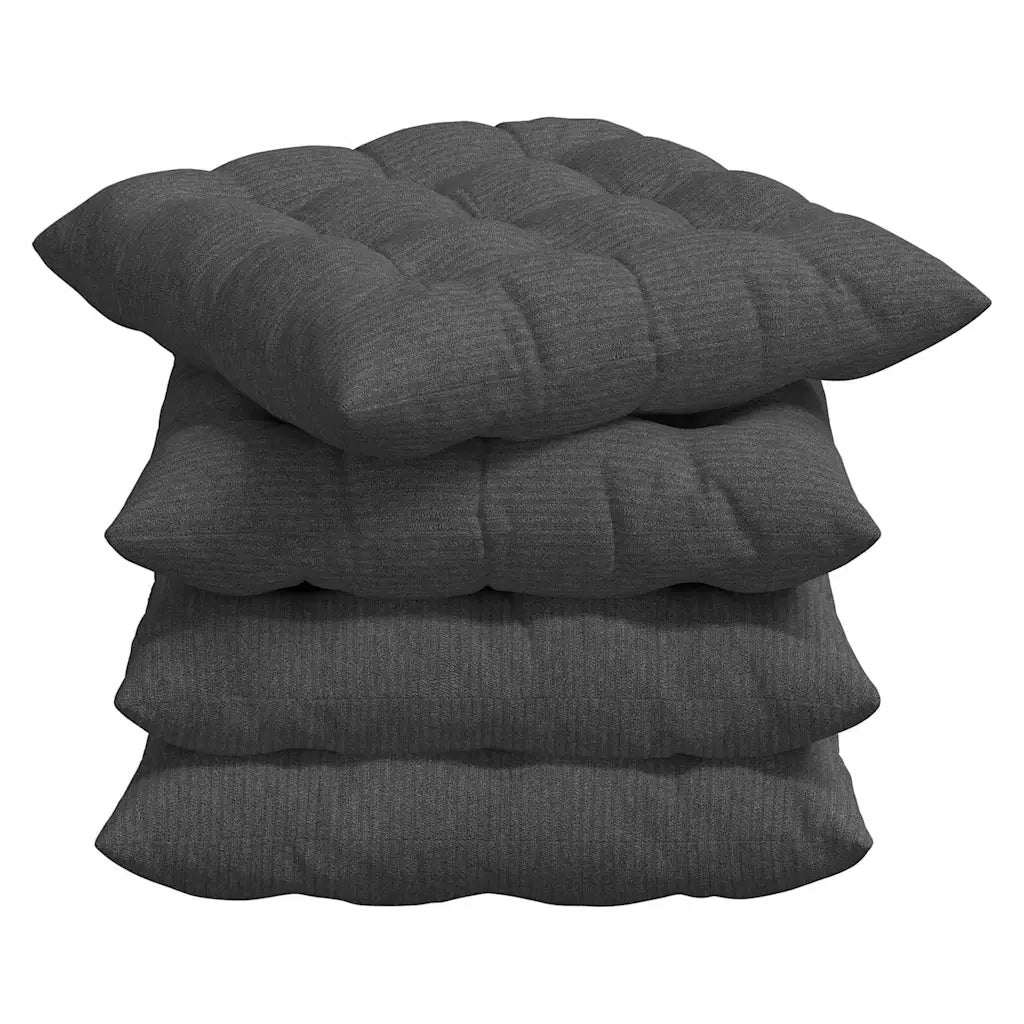 Cuscini per Seduta 4 pz | Cuscini per sedie Grigio scuro 40 x 40 x 6 cm