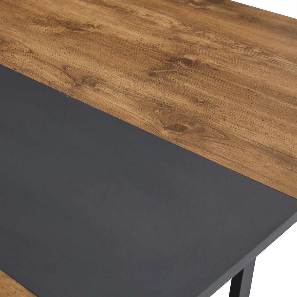 Tavolo da pranzo per 4 a 6 persone con struttura in metallo stile moderno per cucina e sala da pranzo in MDF nero