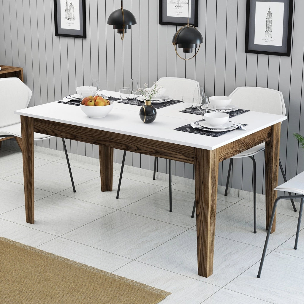 Viverone, Tavolo Fisso 6 Posti, 145x88x75h cm Marrone Noce