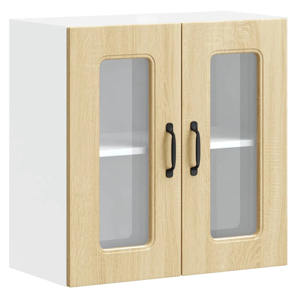Pensile da Cucina con Porta in Vetro Kalmar Rovere Sonoma